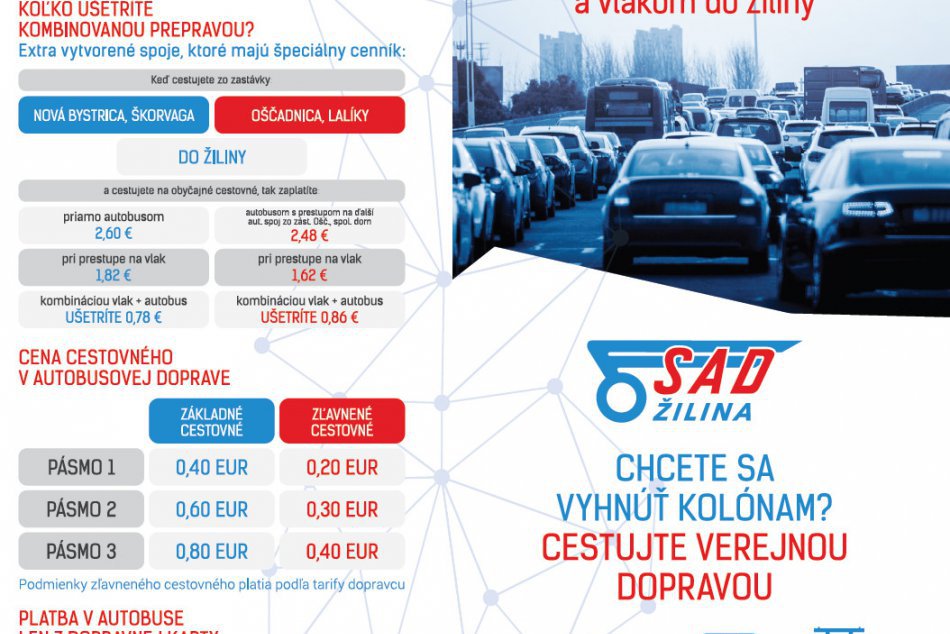 Kombinovaná doprava Kysuce - Žilina a späť bude lacnejšia